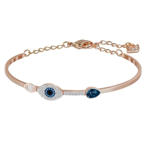 SWAROVSKI • Rose Gold Symbolica Bangle Evil Eye Bracelet - Picture 1 of 10